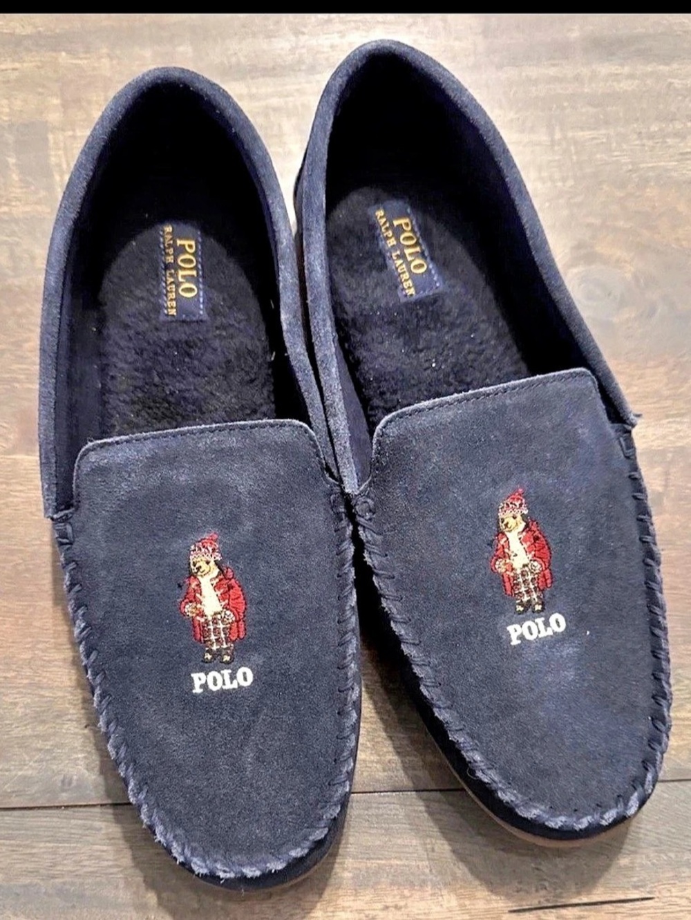 Polo Ralph Lauren Collins Polo Bear Suede Slipper Slippers US 12
